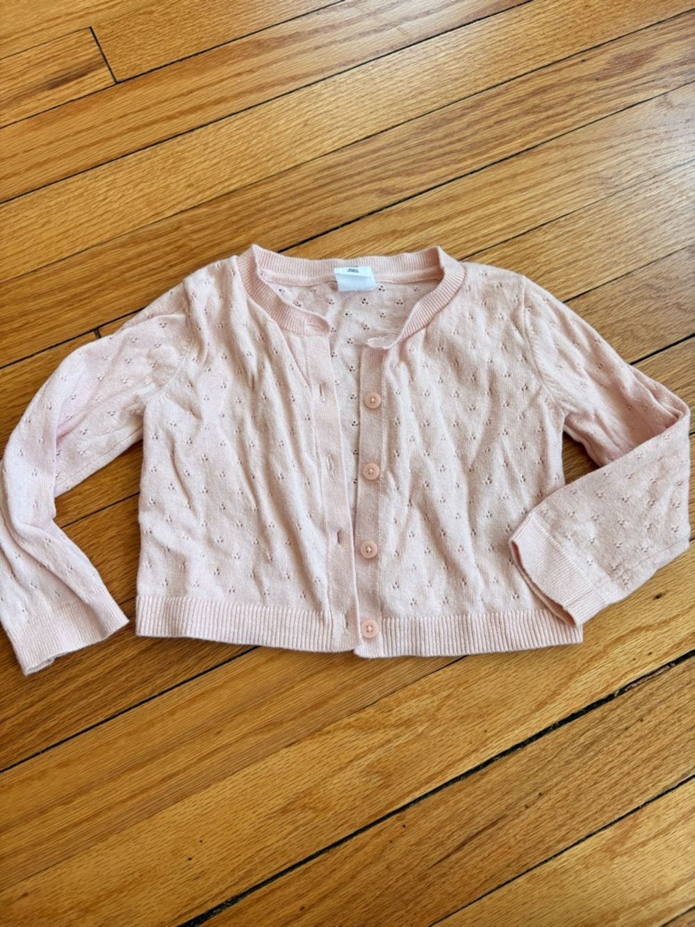 GAP Baby Pink Eyelet Knit Cardigan Size 2